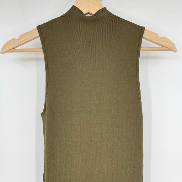 Cult Gaia | NWT Ambar Knit Dress in Nymph Olive Green Midi M - Picture 12 of 16